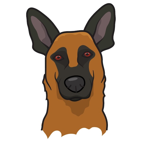 Belgian Malinois Dog Decal, Dog Lover Decor Vinyl Sticker